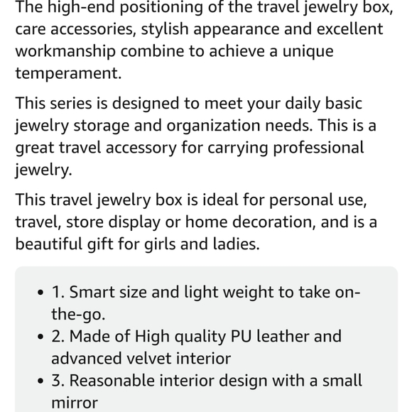 BNIB Portable Jewelry organizer for travel - Picture 6 of 16